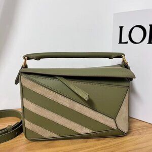 Loewe Small Puzzle Bag in Calfskin and Suede